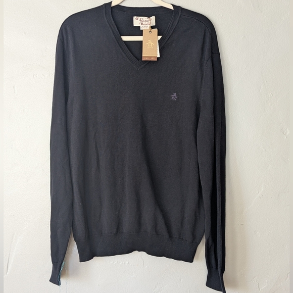 Original Penguin Other - Penguin by Munsingwear Sweater Mens XL Pullover True Black V Neck NWT
